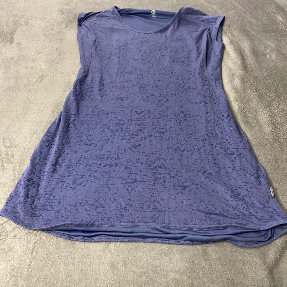 Merrell Tunic Top Women XL Purple Sleeveless Burnout Textured Activewear Scoop